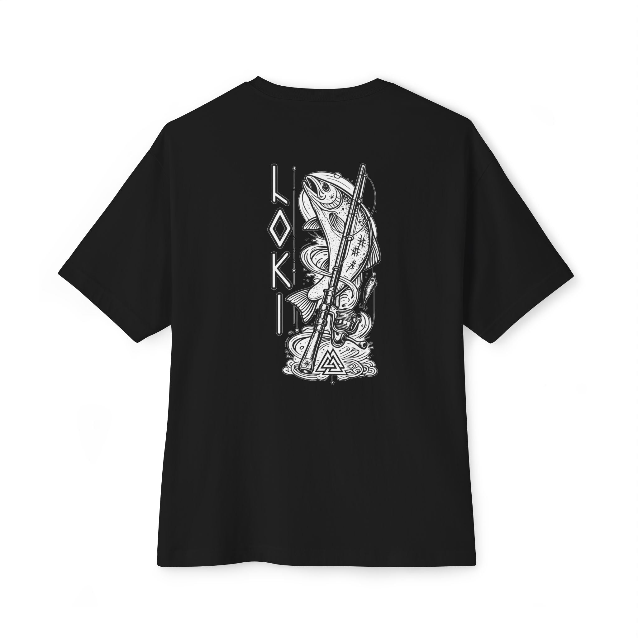 Loki Fishing Shirt – Norse Viking T-Shirt, Trickster Salmon Design, Rune Graphic Tee, Mythology Apparel, Unique Fishing Shirt