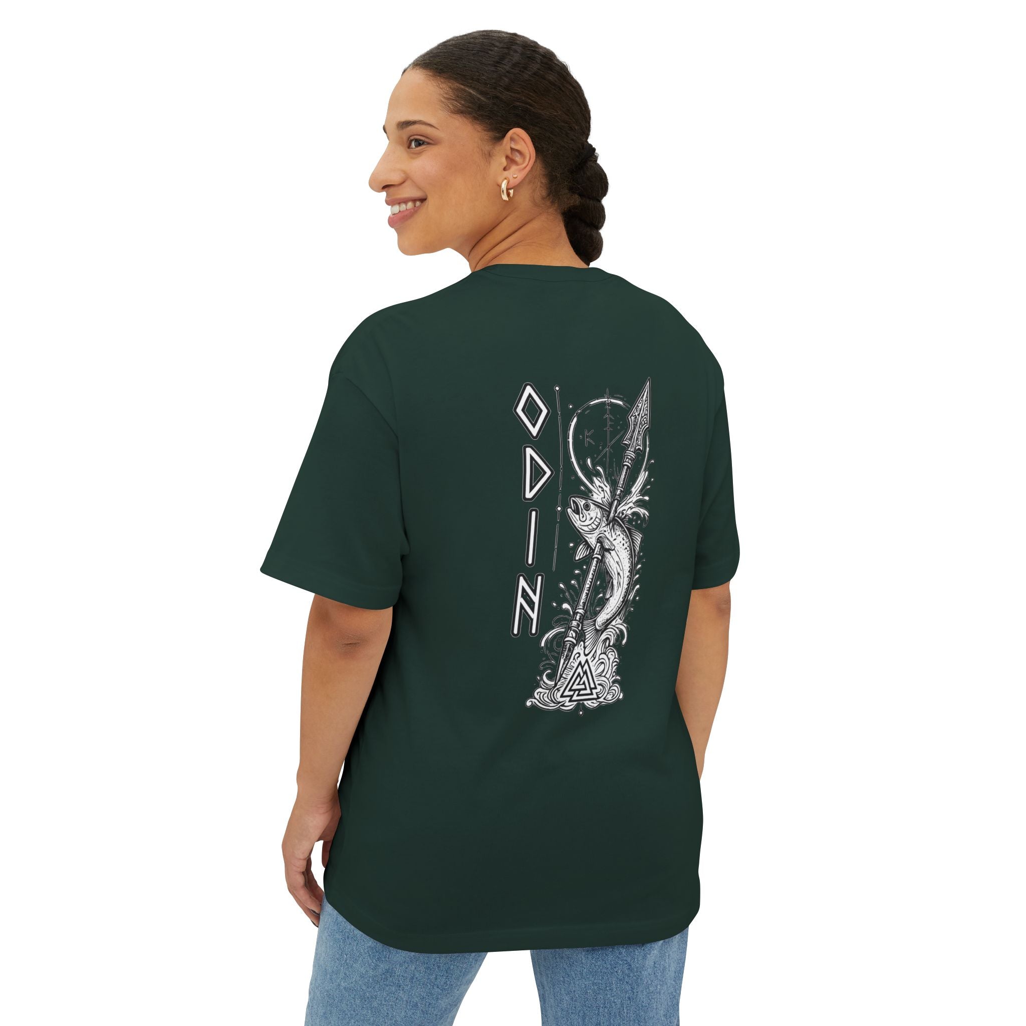 Odin Fishing Shirt – Norse Viking T-Shirt, Gungnir Spear Graphic Tee, Rune Design Shirt, Nordic Mythology Apparel, Fisherman Gift