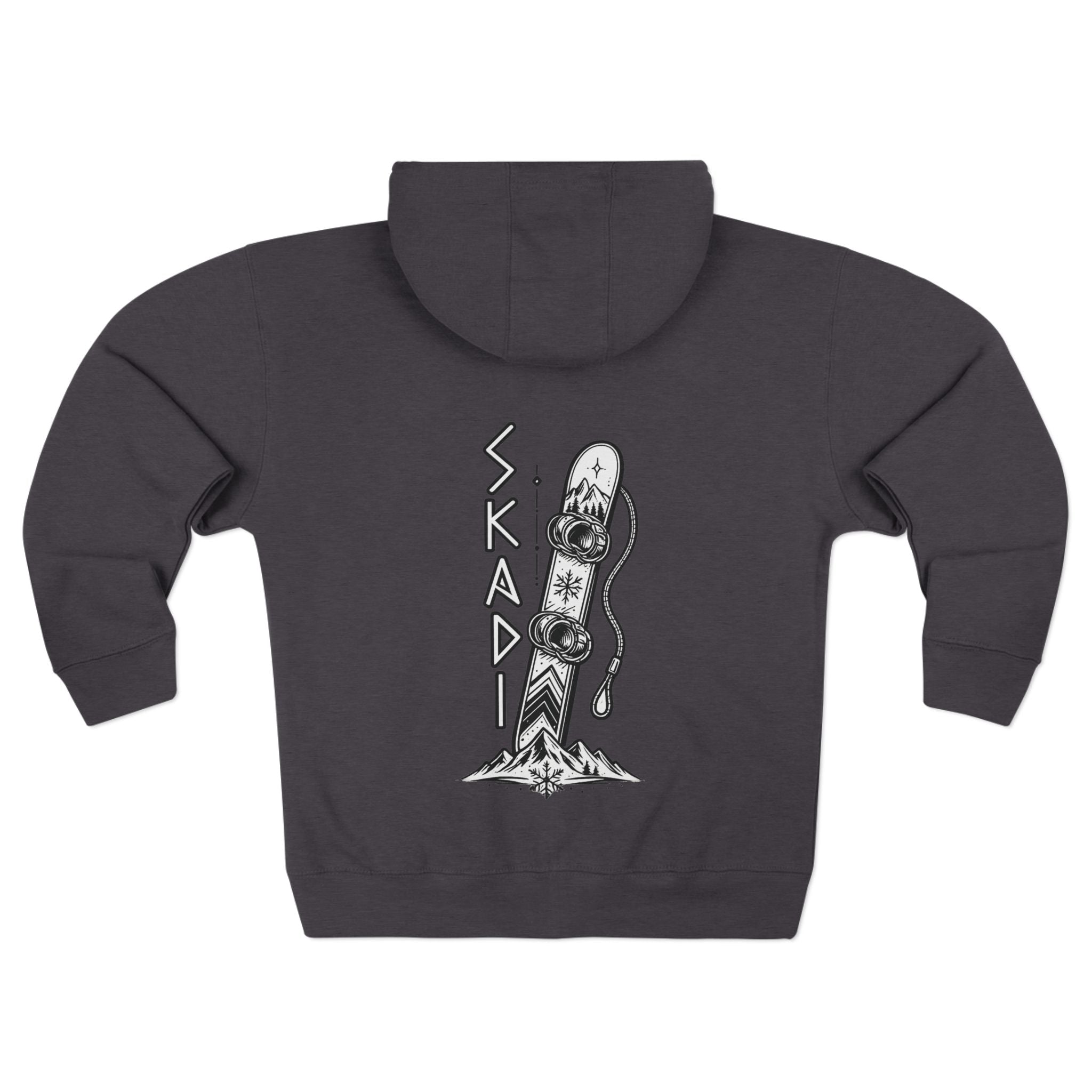 Skadi Snowboard Hoodie – Norse Viking Sweatshirt, Rune Style Graphic, Winter Sports Hoodie, Nordic Mythology Apparel, Ski Snowboard Gift