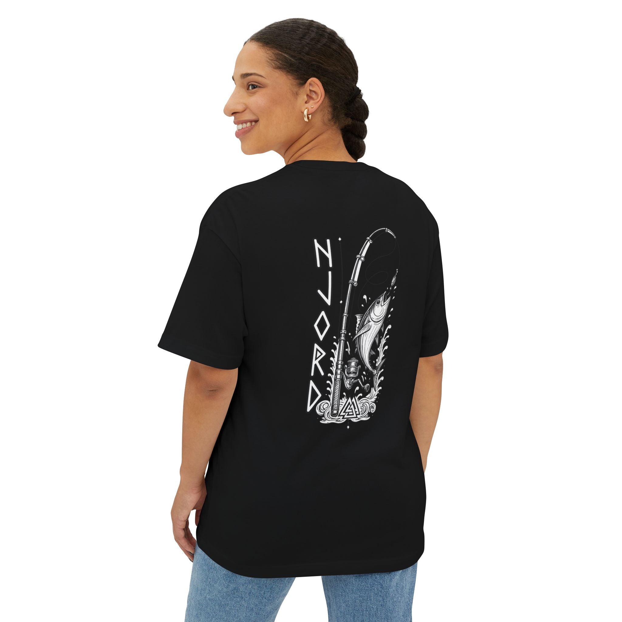 Njord Fishing Shirt – Viking Tuna Graphic Tee, Norse Mythology Apparel, Rune Design Shirt, Ocean God Fishing Shirt, Angler Gift
