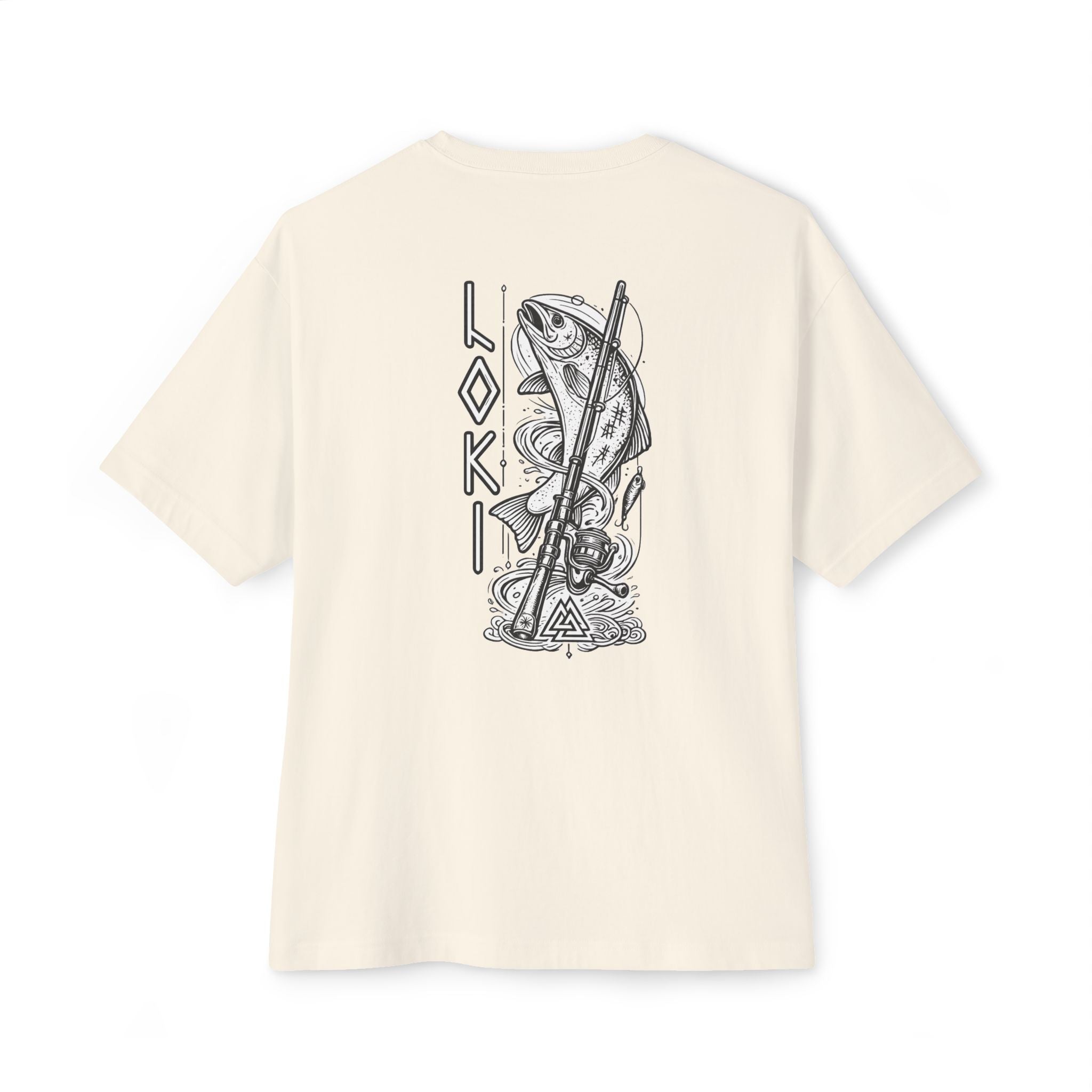 Loki Fishing Shirt – Norse Viking T-Shirt, Trickster Salmon Design, Rune Graphic Tee, Mythology Apparel, Unique Fishing Shirt
