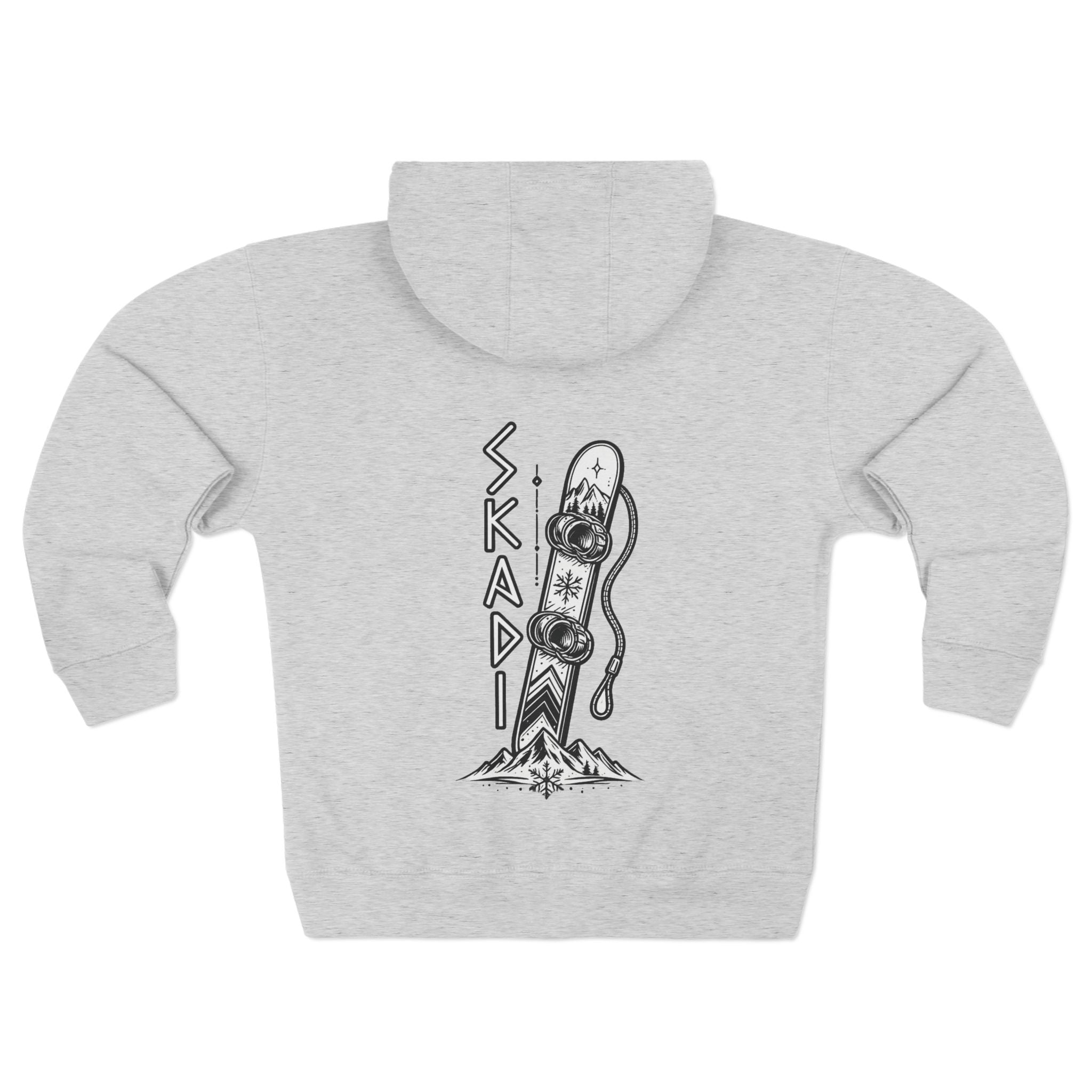 Skadi Snowboard Hoodie – Norse Viking Sweatshirt, Rune Style Graphic, Winter Sports Hoodie, Nordic Mythology Apparel, Ski Snowboard Gift